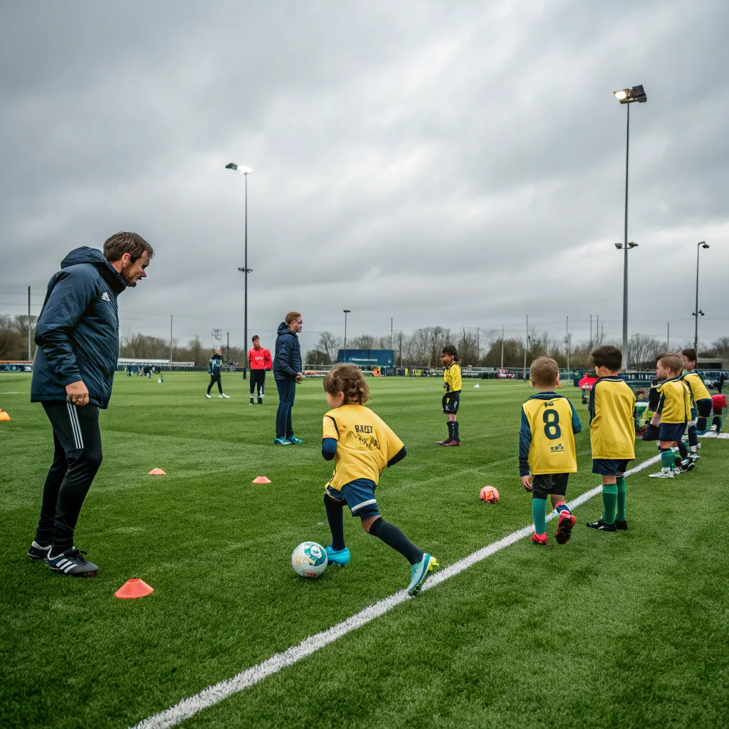 Çocuk futbol antrenmanı